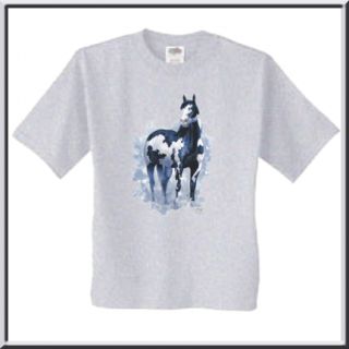 Chuck DeHaan Black Overo Horse T Shirt s M L XL 2X 3X