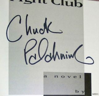Fight Club ~ SIGNED Chuck Palahniuk ~ 1st/1st ~ Film ~