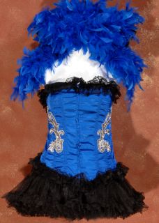 SEXY Moulin Rouge BURLESQUE FEATHER SHOWGIRL CABARET CORSET HALLOWEEN