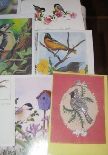 18 Unused Bird Cards Greeting Christmas Birthday Get Well Blank or