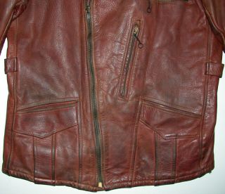  Brown Horsehide Leather Motorcycle Jacket 36 Biker Pony Cinches