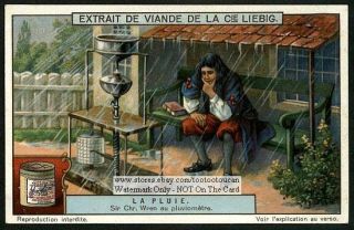 Christopher Wren Rain Gauge Invention 1920 Card