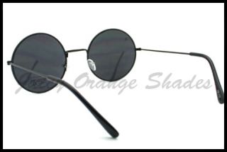  Frame VINTAGE CELEBRITY Shades CIRCLE ROUND Sunglasses NEW BLACK GOLD