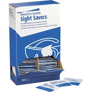 Bausch Lomb Sight Savers Lens Cleaning 100 Wipes Eye Glasses Tissue