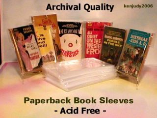 Bags Storage Sleeves Paperback Book Acid Free 100 Ct