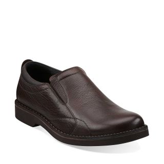 CLEARANCE CLARKS Mens Doby Plain Toe Casual Slip On Shoes Brown