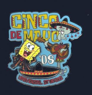Universal Studios Spongebob Cinco de Mayo 3D Pin Le
