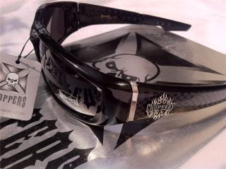 Choppers Wraparound Sunglasses Black Motorcycle Riding Glasses UV 400