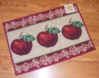  Country RED APPLES Tapestry RUG Mat 19x27 Non Slip Kitchen/Classroom