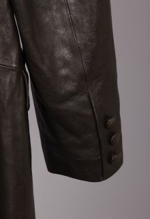 Brown Jean Claude Jitrois Long Lambskin Leather Trench Coat Sz 52 Tall