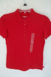New Liz Claiborne NY Misses Size Petite P Red Polo Top $35