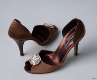 Evening $410 Claudia Ciuti Jeweled DOrsay Shoes 10