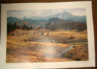 Vintage Eagle Valley Encampment Print by Claire L Goldrick S N