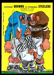 Cleveland Browns 1958 Program Poster Pittsburgh Steelers Jim Brown