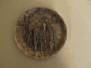 Wendel August Handmade Decorative Mother Baby Horse Collectors Plate