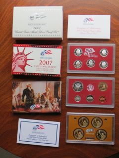 2007 Silver Proof Set with COA US Mint