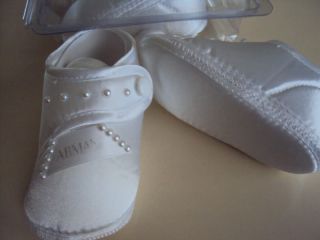 Baby Boy Christening Shoes Made with Armani Ribbon 6 12