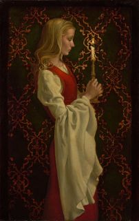James C Christensen Virtue Print Graceful Young Woman with Candle
