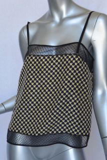 Diane Von Furstenberg Black Polka Dot Tank Strappy Blouse Shirt Top s
