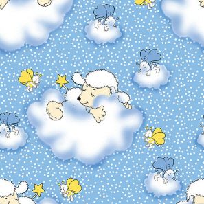 Cotton100 40Sfabric 2yard Sheep Cloud Pattern Yellow Angels Decor