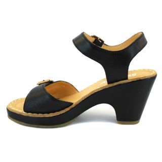 Clarks Originals Serin Wedge 20349589 4 Womens Leather Sandals Black