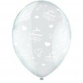 20 Just Married Balloons Clear Gold Wedding Latex