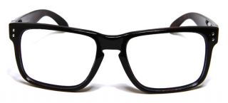  Glossy Dark Brown Tortoise Curved Frame Clear Lens Eyeglasses