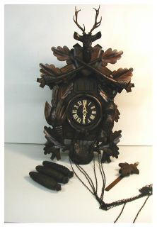 German Black Forest Hunter Cuckoo Clock with Music