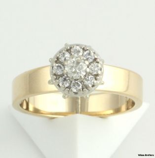 4ctw Genuine Diamond Cluster Engagement Ring 14k Yellow White Gold