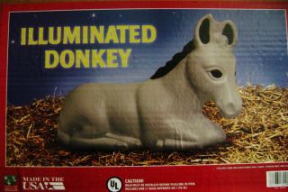   Donkey Illuminated Blowmold Christmas Nativity Outdoors New In Box