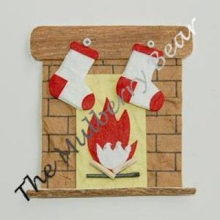 Christmas Fireplace Card Toppers Paper Piecing Cards