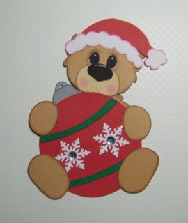 Bear with Christmas Ornament Scrapbook Paper Piecing