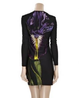 New Christopher Kane Orchid Satin Jersey Stretch Dress Size L