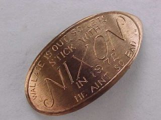 1972 Richard Nixon for President Souvenir Elongated Penny Anti George