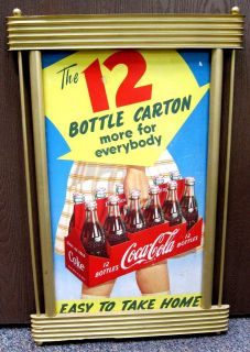 51 Coca Cola 32 Coke 12 Pack Take Home Cardboard Ret Ad Sign Kay
