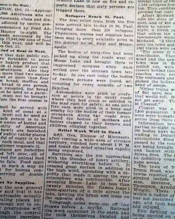 1918 Cloquet Fire Carlton County Minnesota MN Newspaper