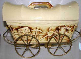 Collectable McCoy El Rancho Chuck Wagon casserole lid and brass