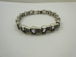 sterling silver marcasite chunky link bracelet 21 g
