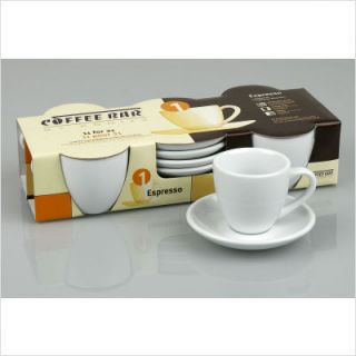 Konitz Coffee Bar Espresso 2 Ounce Cup and Saucer (Set of 4)