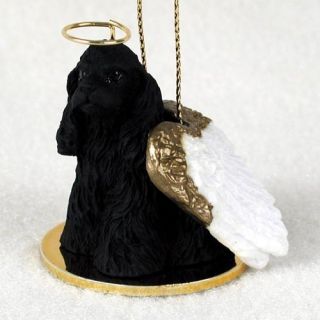 COCKER SPANIEL Black Dog ANGEL Tiny One Ornament Figurine Statue