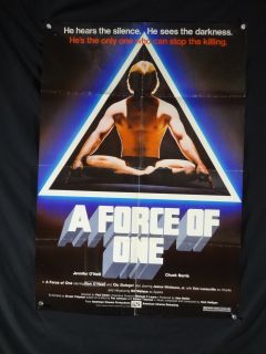 Force of of One 1978 VG One Sheet Action Crime Chuck Norris Jennifer