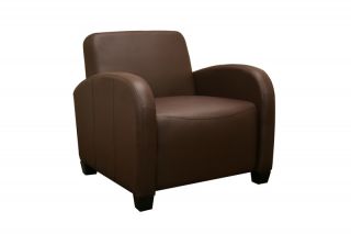 Modern Adonia Dark Brown Faux Leather Club Chair