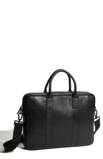 BOSS Black Pebbled Leather Top Zip Briefcase