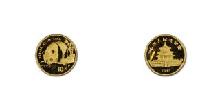 pc 1987 china gold panda proof coin set