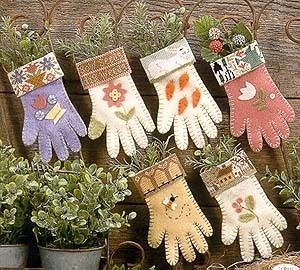  Garden Gloves Cross Stitch Pattern Prairie Schooler