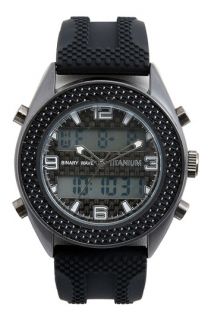 Titanium Binary Wave Chronograph Silicone Strap Watch