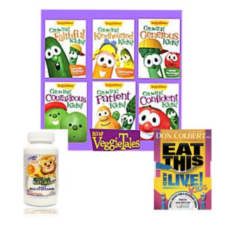 Growing Healthy Kids Mega Bundle:Veggie Tales DVD Set/Eat This & Live