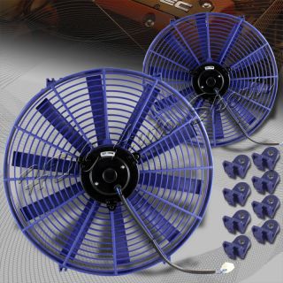   Blue Push Pull Thin Electric Radiator Cool Fan Mounting Clip
