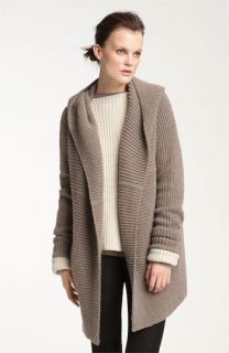 Vince Hooded Ribbed Cardigan