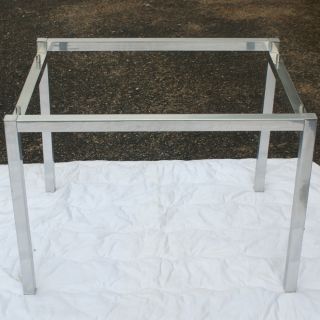 30 vintage aluminum coffee table aluminum base glass top is not